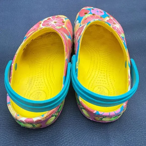 Crocs Crocband Fruit Clog Citrus Strawberry Grapefruit Men's 5 Women's 7 Rare - Picture 4 of 6